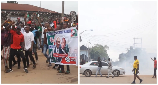 Breaking: Police Teargas, Injure Obi Supporters In Ebonyi State