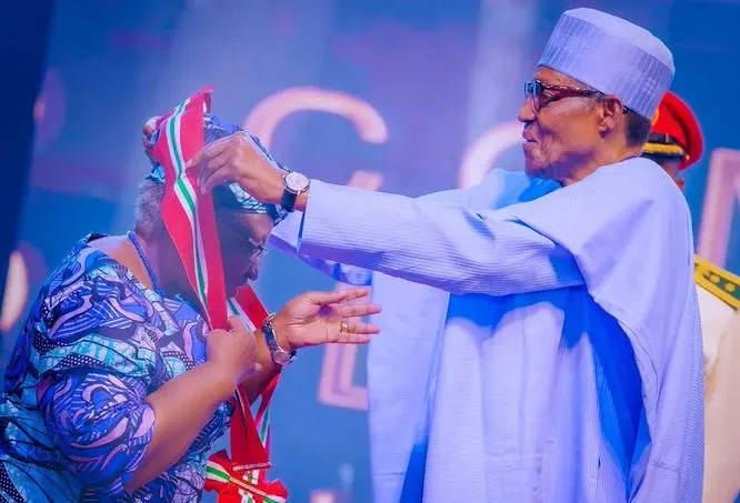 Buhari Confers National Honour On Okonjo-Iweala, 446 Others