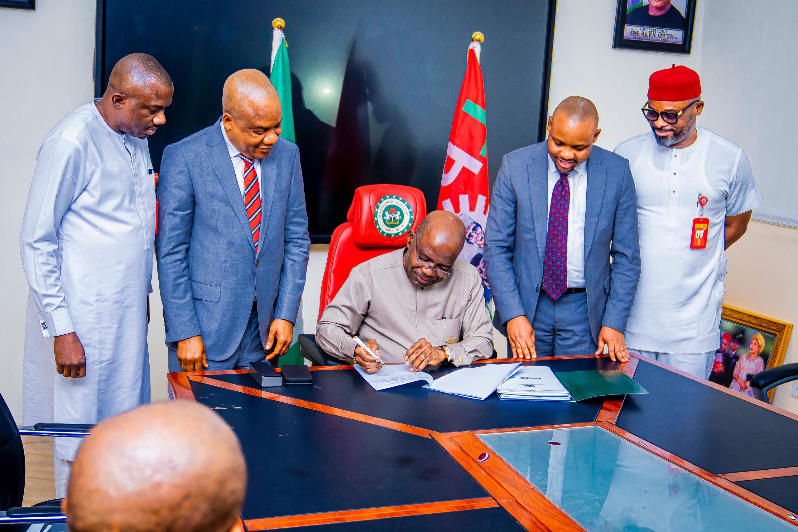 Otti Signs First Bill, Greater Aba Development Authority, Into Law