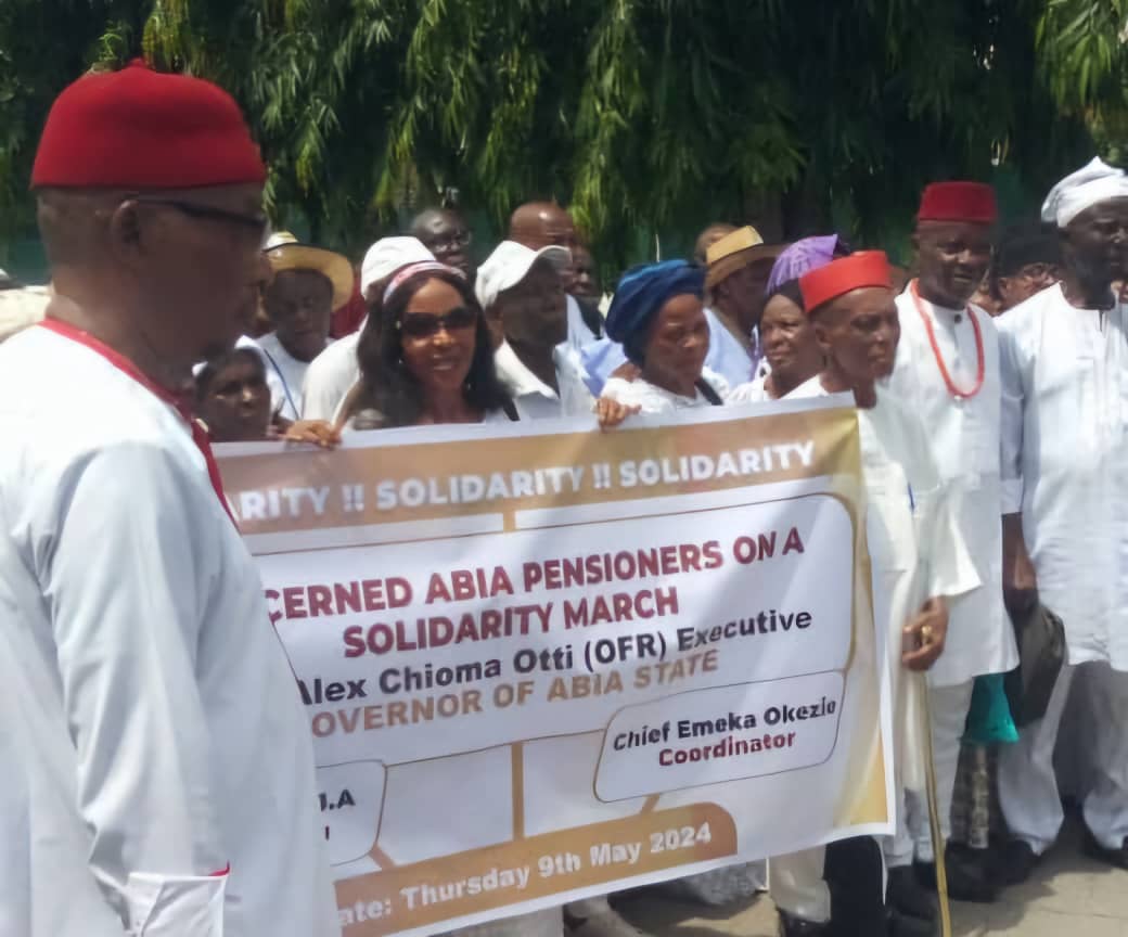 Abia Pensioners In Solidarity March, Thank Gov Otti For Pension Arrears, Full Monthly Payments