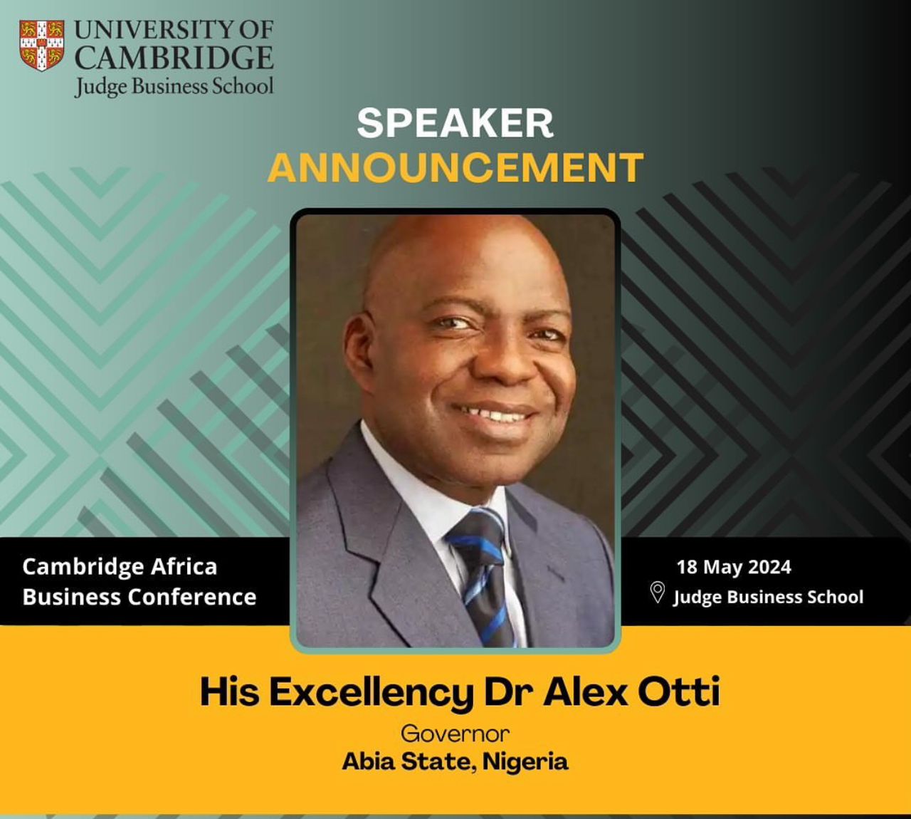 Abia State Gov Otti Speaks At Cambridge University Conference