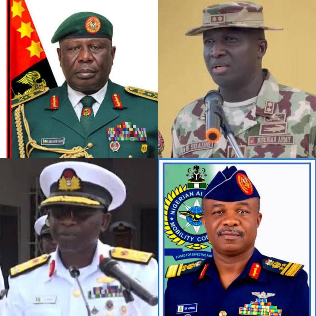 Tinubu Removes Military Service Chiefs, Appoints New Ones As Oluyede Emerges New CDS